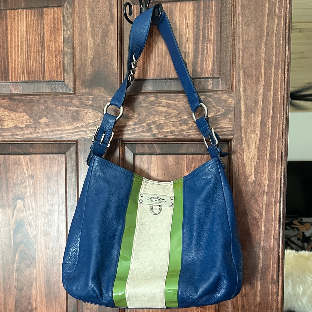 My Flat in London Jan Haedrich Blue Leather Shoulder Bag – 48 Charles Street